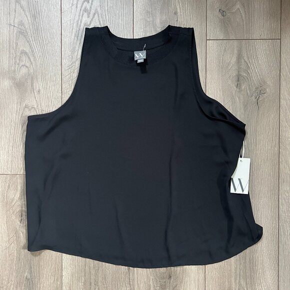 Worthington Black Sleeveless Sheer Tank Top NWT Size XXL Petite - Picture 1 of 4